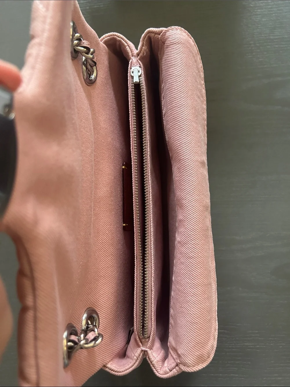 Coach Quilted C-Link Shoulder Bag in Light Pink with Silver Hardware
